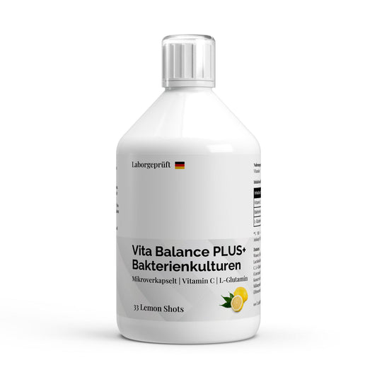 Vita Balance PLUS+  Bakterienkulturen - 33 vegane Lemon Shots - 500ml